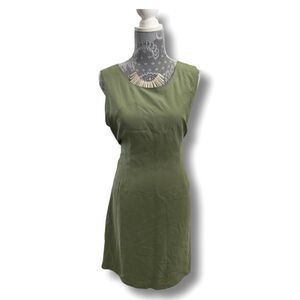 Vintage Express Emerald Green silk sleeveless dress Size 11/12